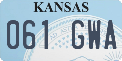 KS license plate 061GWA