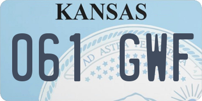 KS license plate 061GWF