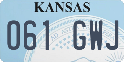 KS license plate 061GWJ