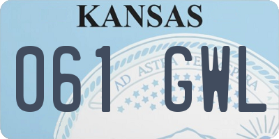 KS license plate 061GWL