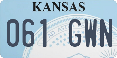 KS license plate 061GWN