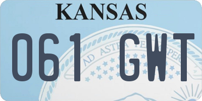 KS license plate 061GWT