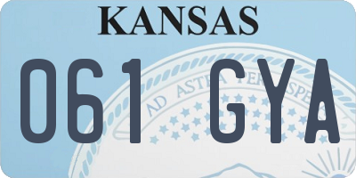 KS license plate 061GYA