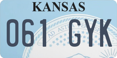 KS license plate 061GYK