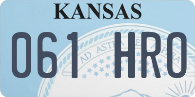 KS license plate 061HRO