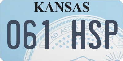 KS license plate 061HSP