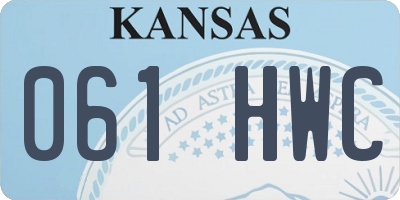 KS license plate 061HWC