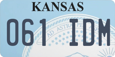 KS license plate 061IDM