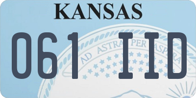 KS license plate 061IID