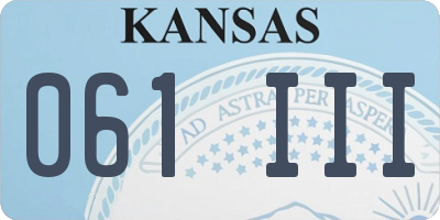 KS license plate 061III