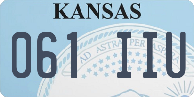 KS license plate 061IIU