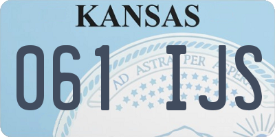 KS license plate 061IJS