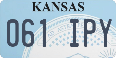 KS license plate 061IPY