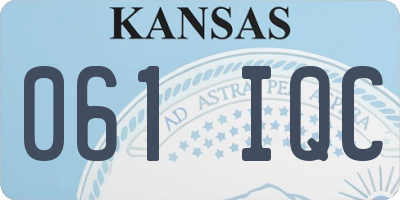 KS license plate 061IQC