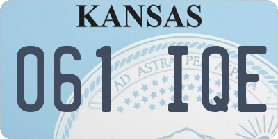 KS license plate 061IQE