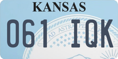 KS license plate 061IQK