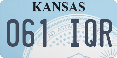 KS license plate 061IQR