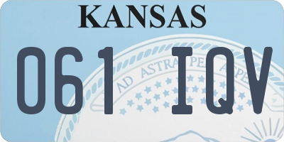 KS license plate 061IQV