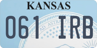 KS license plate 061IRB