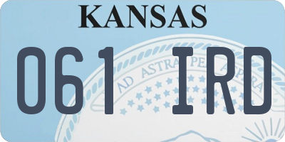 KS license plate 061IRD