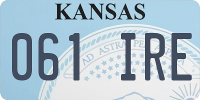 KS license plate 061IRE