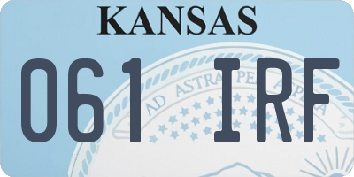 KS license plate 061IRF