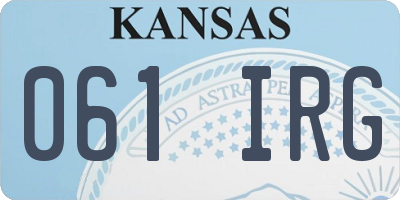 KS license plate 061IRG