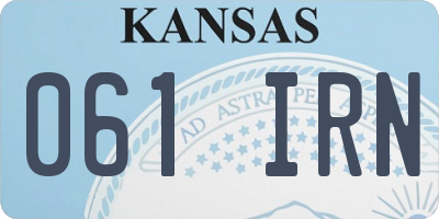 KS license plate 061IRN