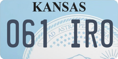 KS license plate 061IRO