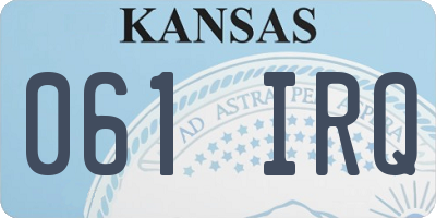KS license plate 061IRQ