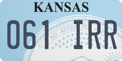 KS license plate 061IRR
