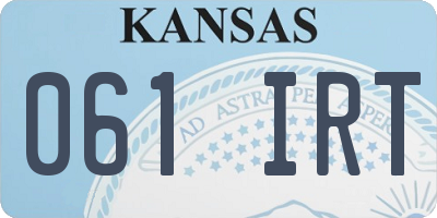 KS license plate 061IRT