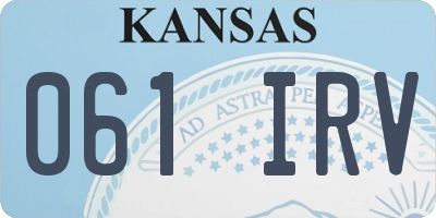KS license plate 061IRV