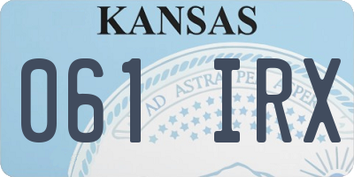 KS license plate 061IRX