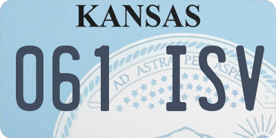 KS license plate 061ISV