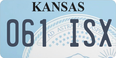 KS license plate 061ISX