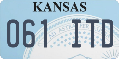 KS license plate 061ITD