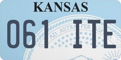 KS license plate 061ITE