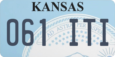 KS license plate 061ITI