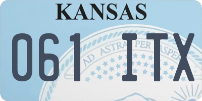 KS license plate 061ITX