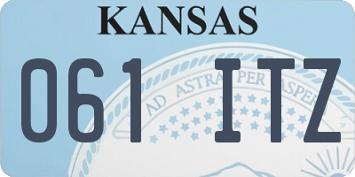 KS license plate 061ITZ