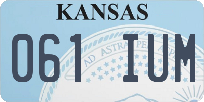 KS license plate 061IUM