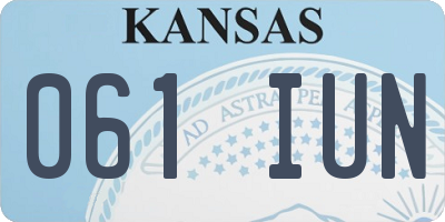 KS license plate 061IUN