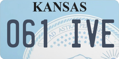 KS license plate 061IVE
