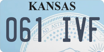 KS license plate 061IVF