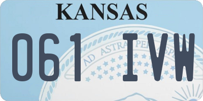 KS license plate 061IVW