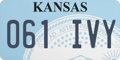 KS license plate 061IVY