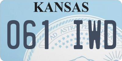 KS license plate 061IWD