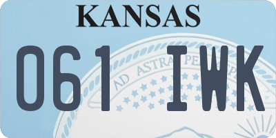 KS license plate 061IWK