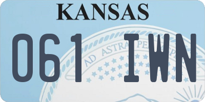 KS license plate 061IWN